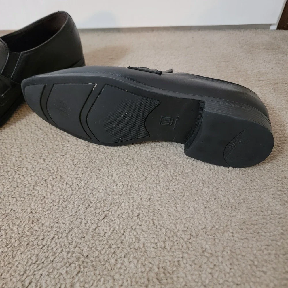 Bruno Magli Men's Black Leather Buckle Loafers Made In Italy Designer Size 11